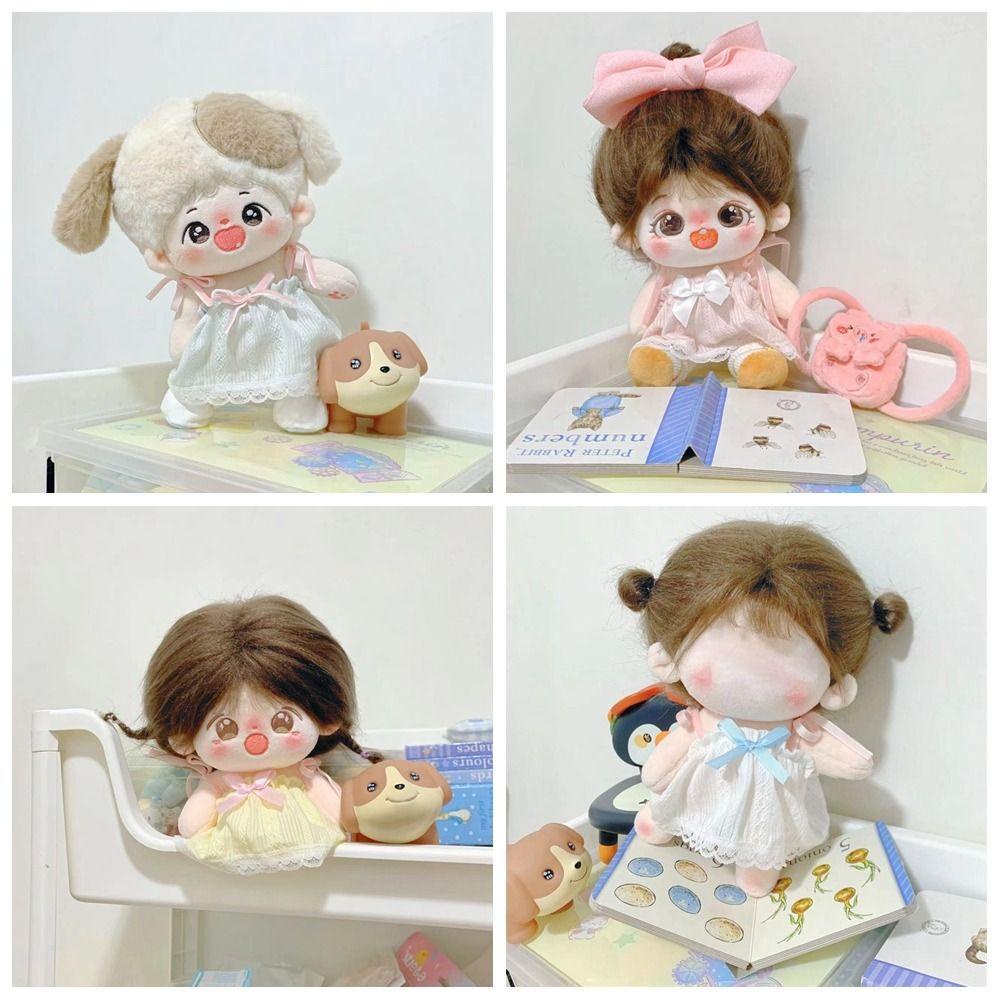Búp Bê Vải cotton 20cm Tự Làm Đính Nơ Nhiều Màu Dễ Thương