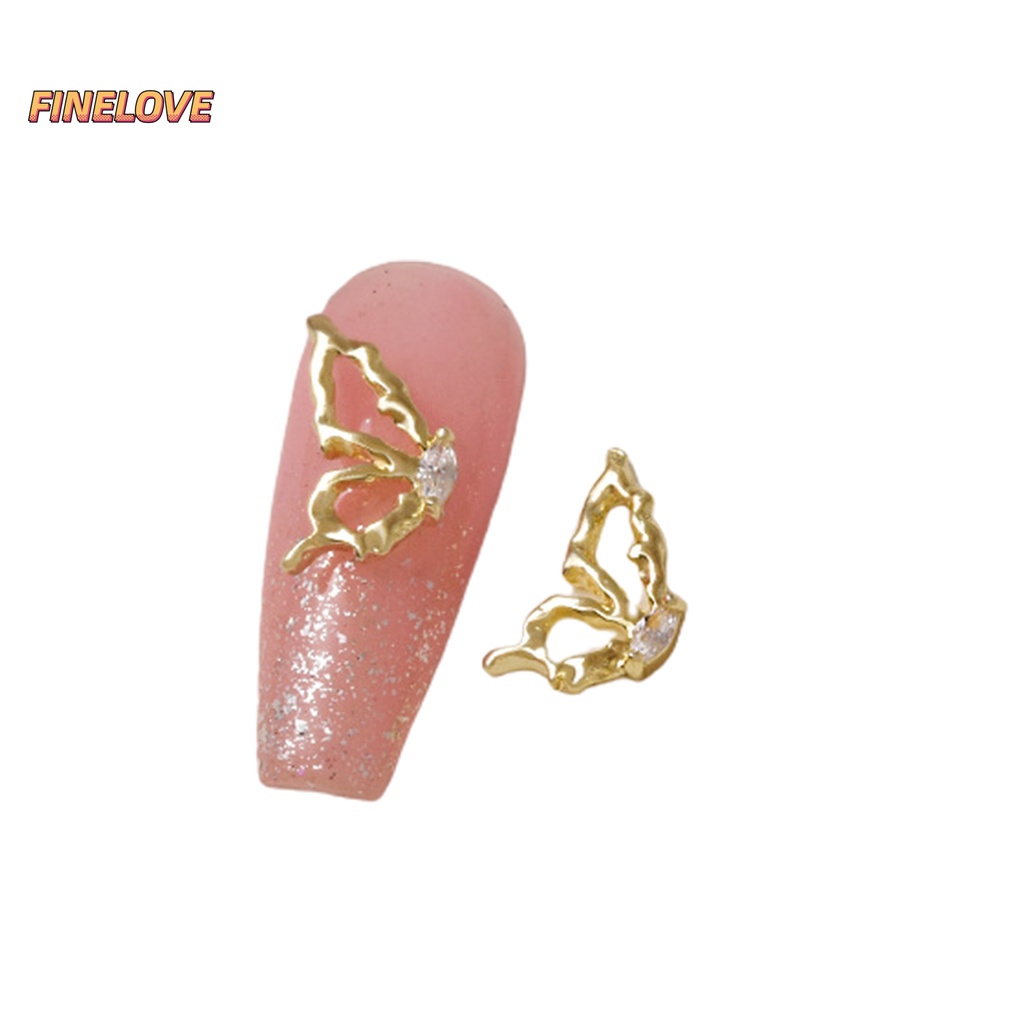 1 Phụ Kiện Trang Trí Móng Tay Chống Rơi Hình Cánh Bướm Ba Chiều Lấp Lánh diy