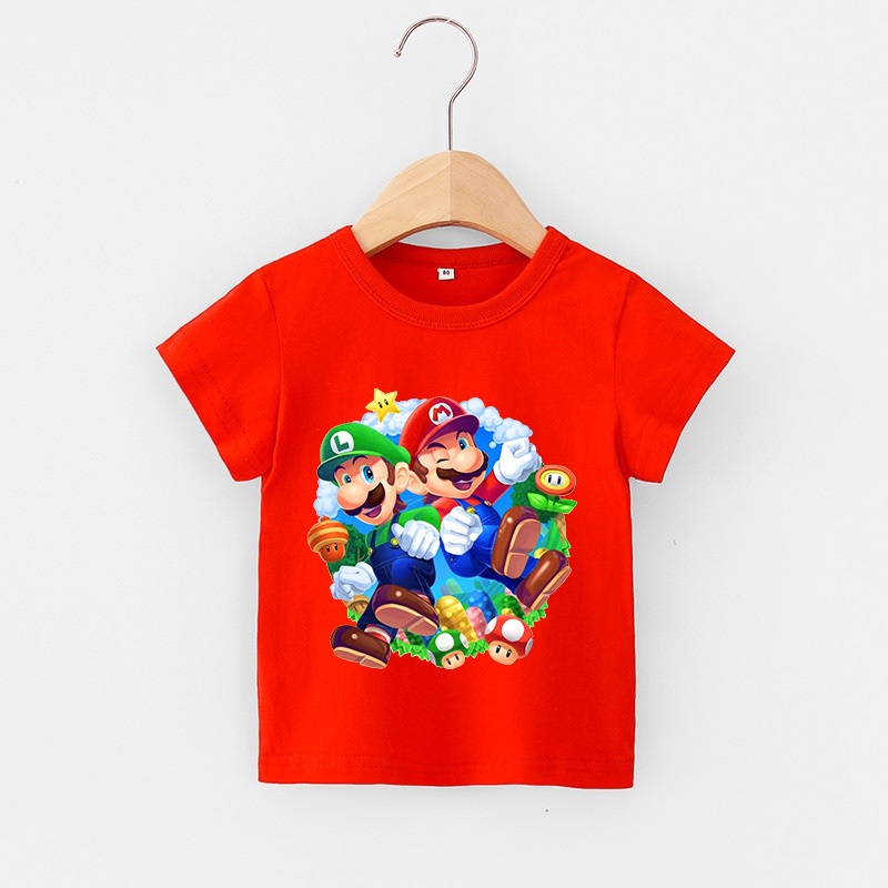 Áo thun trẻ em MARIO 3D, 8 màu áo, đầy đủ size có big size, áo thun cho bé Cotton, Màu khác nhắn shop