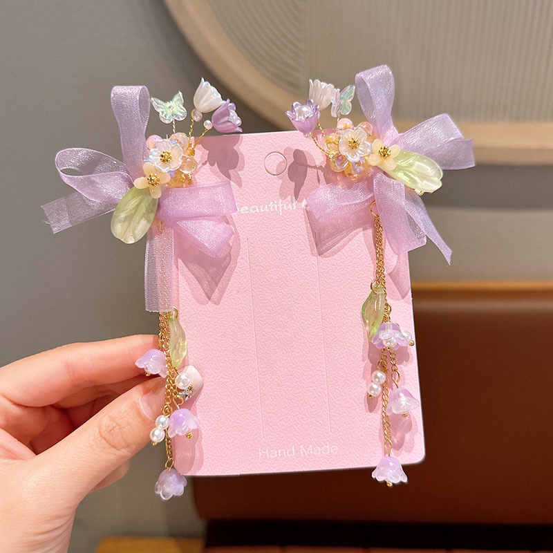 Kẹp Tóc Hình Bướm Phong Cách Trung Hoa Cổ Điển Cho Bé Gái