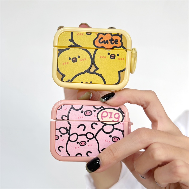 Vỏ Bảo Vệ Hộp Sạc Tai Nghe bluetooth Không Dây airpods1 / 2 3 pro pro2 air pods pro 3 Hình Gà / Heo Dễ Thương Ốp