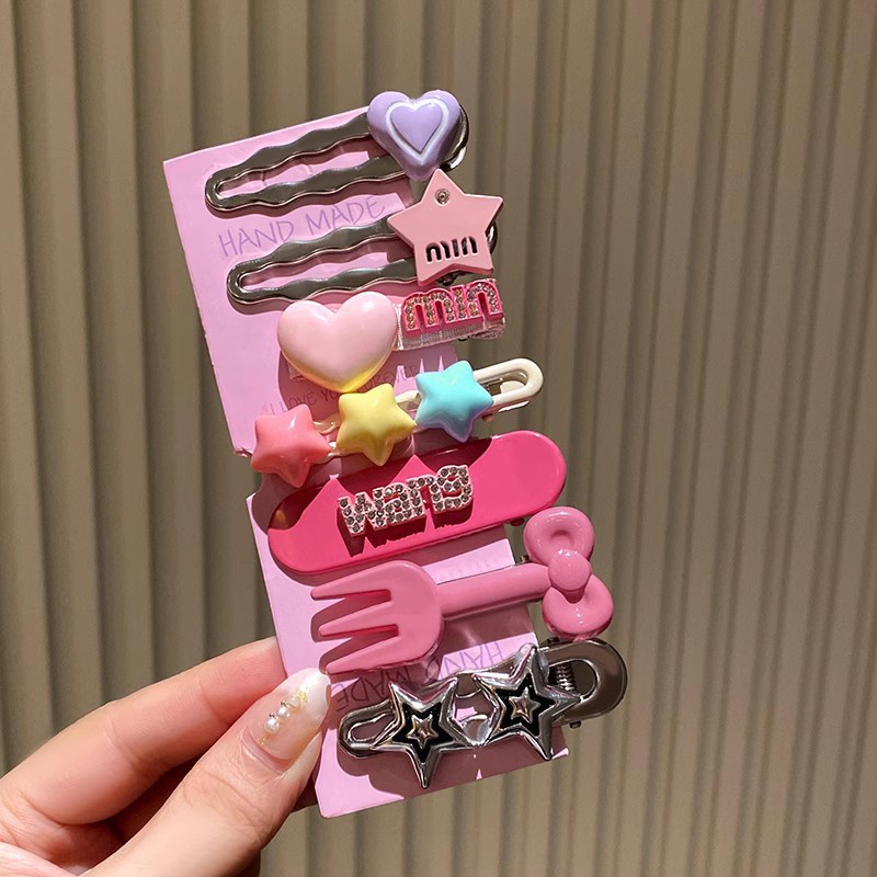 Set 7 Kẹp Tóc Hình Ngôi Sao Dễ Thương Cho Bé Gái