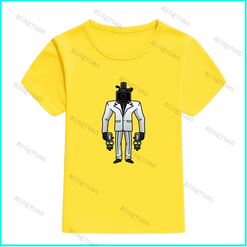 Áo Thun Tay Ngắn Dáng Rộng In Hình Mingyuan Cameraman Skibidi Toilet Cho Thanh Thiếu Niên