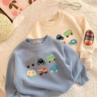 Phù Hợp Áo sweater Tay Dài Thêu Hình Xe Hơi Nhật Bản Dễ Thương Thời Trang Mùa Thu Cho Bé 5-34kg