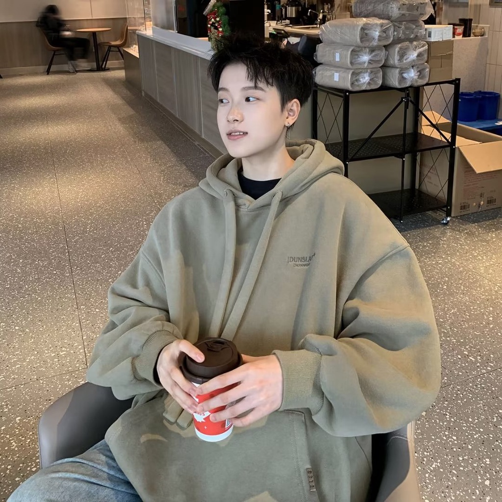 Áo hoodie Trơn Dáng Rộng Thời Trang Cá Tính Dành Cho Nam / size m-8xl