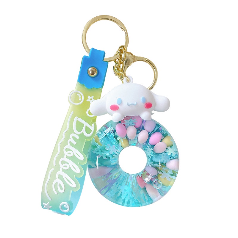 Hoạt Hình sanrio kuromi Móc Chìa Khóa / Chìa Khóa / Túi Xách Hình Bánh donut Lấp Lánh Bằng acrylic