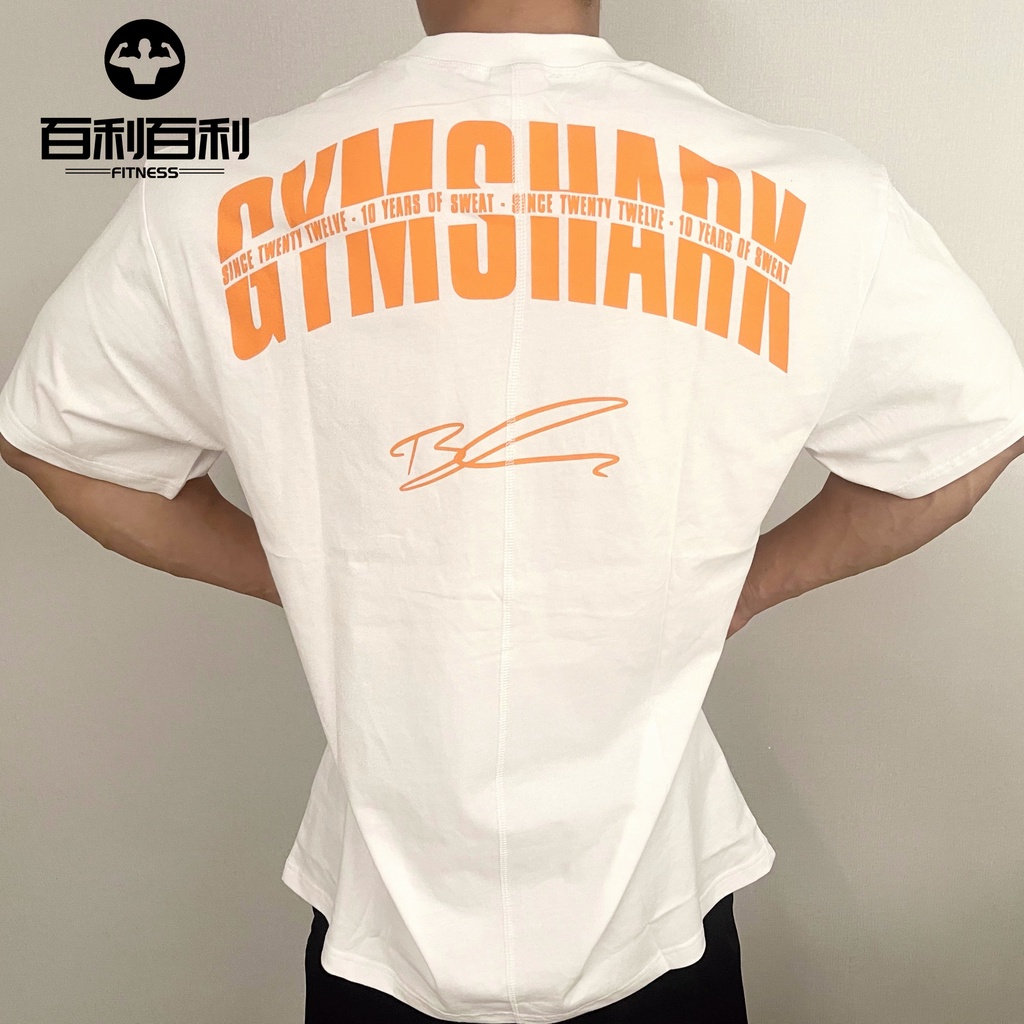 Gym Shark gs10 Áo Thun cotton Tay Ngắn Dáng Rộng Thoải Mái Phong Cách Thể Thao Cho Nam Và Nữ