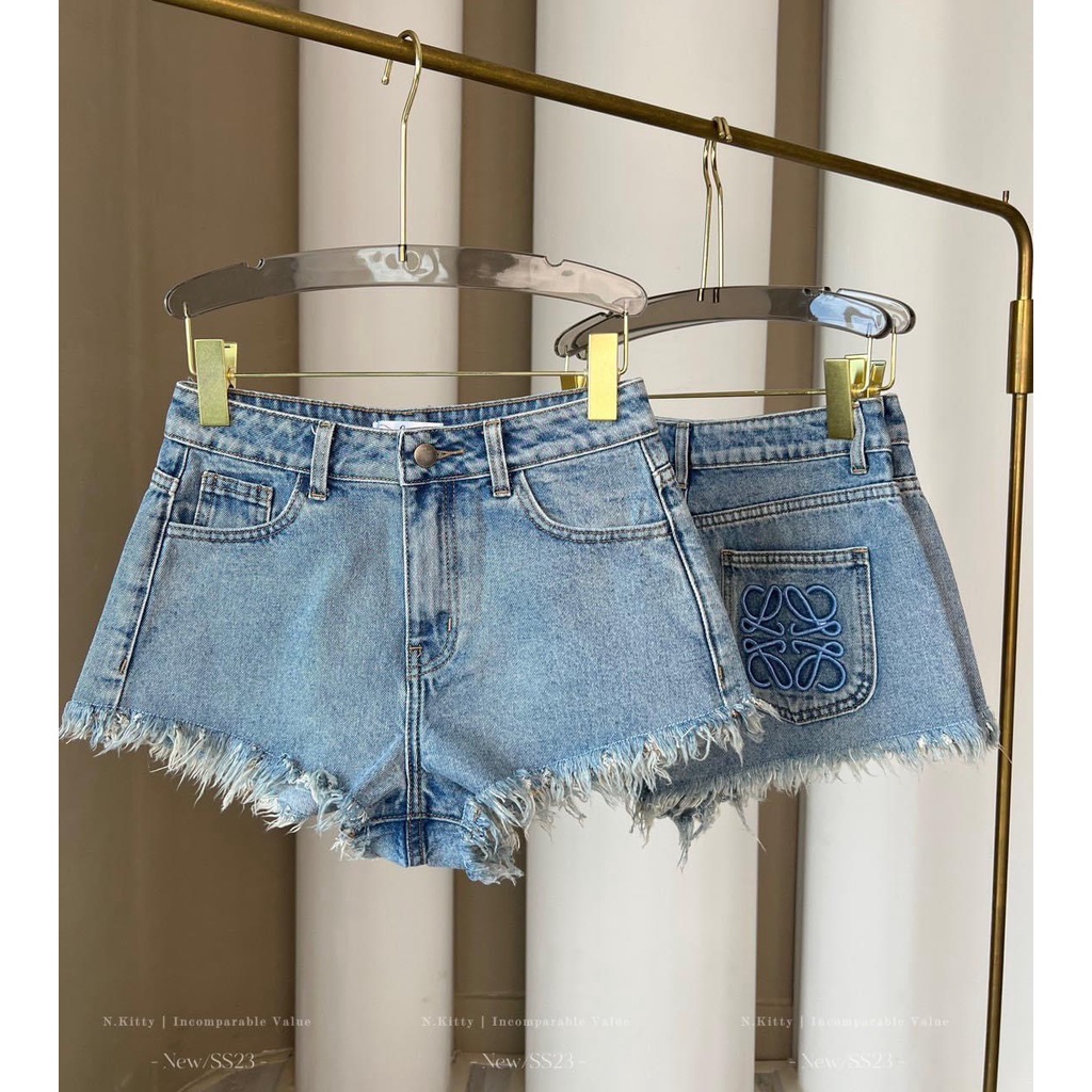 Quần sho.rt jean túi loe.we