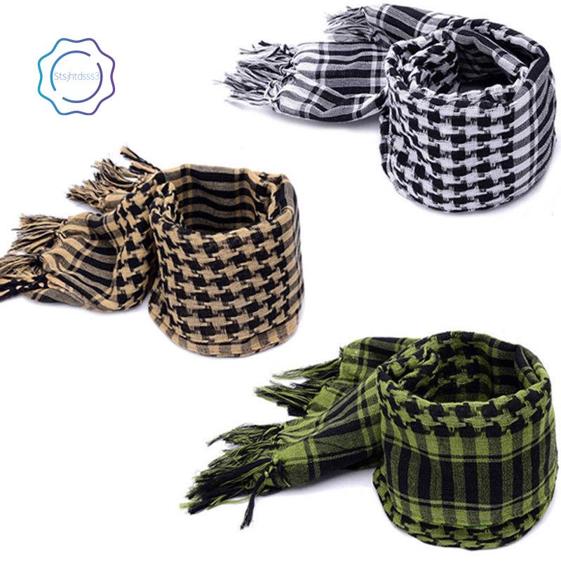 Khăn Choàng cotton Nhẹ Kẻ Sọc Ả Rập Tua Rua shemagh