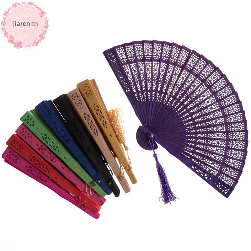 Quạt Xếp Cầm Tay Bằng Tre Khắc Họa Tiết Phong Cách Trung Hoa