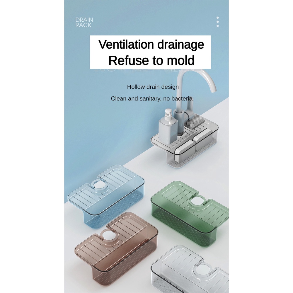 15 loại vòi Giá đỡ thoát nước chống bắn nước Bồn rửa chén thu nước Pad Mặt bàn Pad lau nhà bếp Miếng bọt biển Lau giá lưu trữ thoát nước Truing1