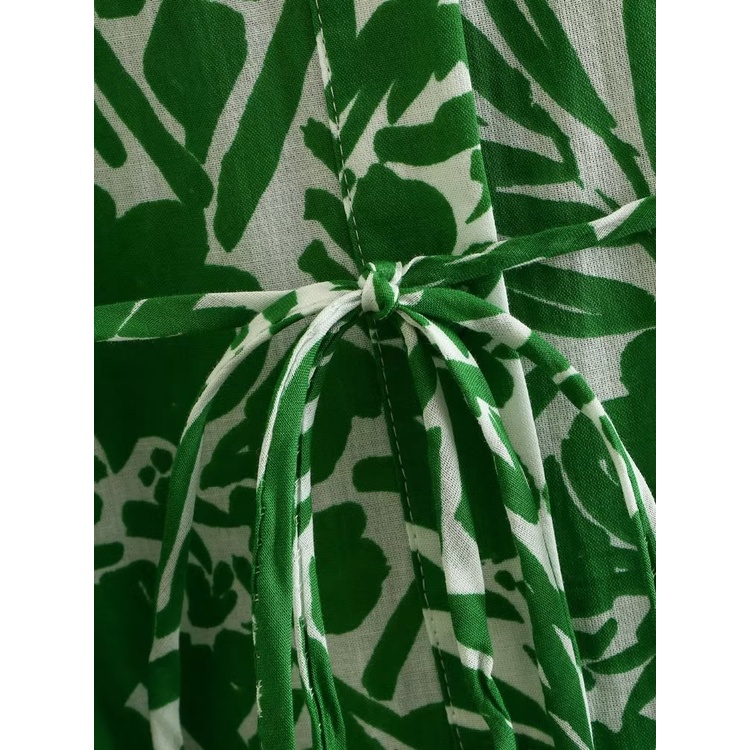 Zara Đầm cotton Dáng Dài In Họa Tiết Phong Cách retro Âu Mỹ Cho Nữ 2548041 500