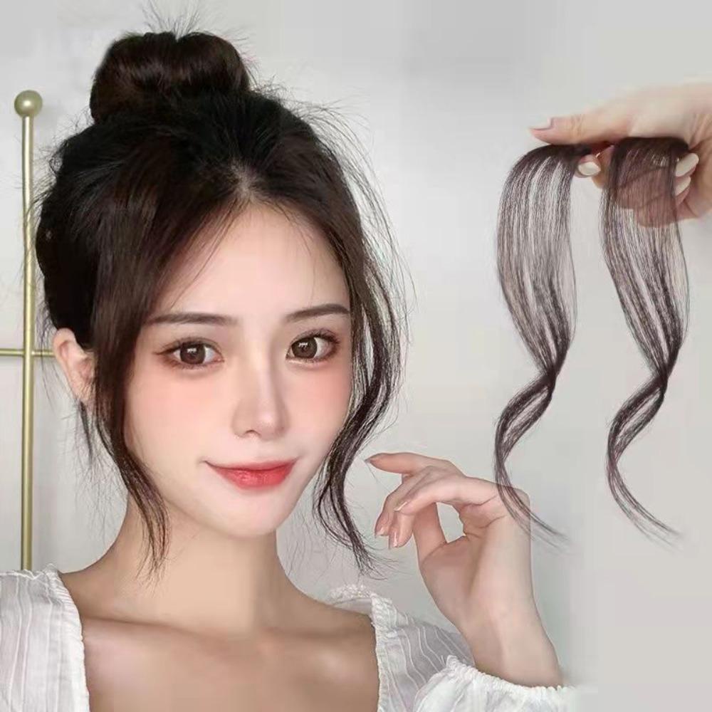Usnow Tóc Mái Giả Nối Dài Xoăn Tự Nhiên Không Đường May