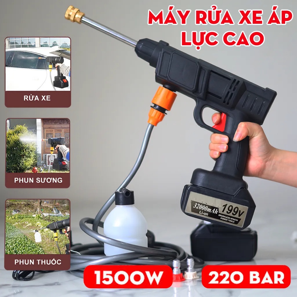 Máy Bơm Rửa Xe Mini Dùng Pin 48v | BigBuy360 - bigbuy360.vn