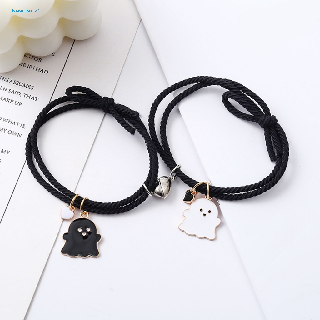 Bansupu Trái Tim Tình Yêu Nam Châm Hút Vòng Tay Ma Mặt Dây Chuyền Cặp Đôi Vòng Tay Trang Sức Hallowe