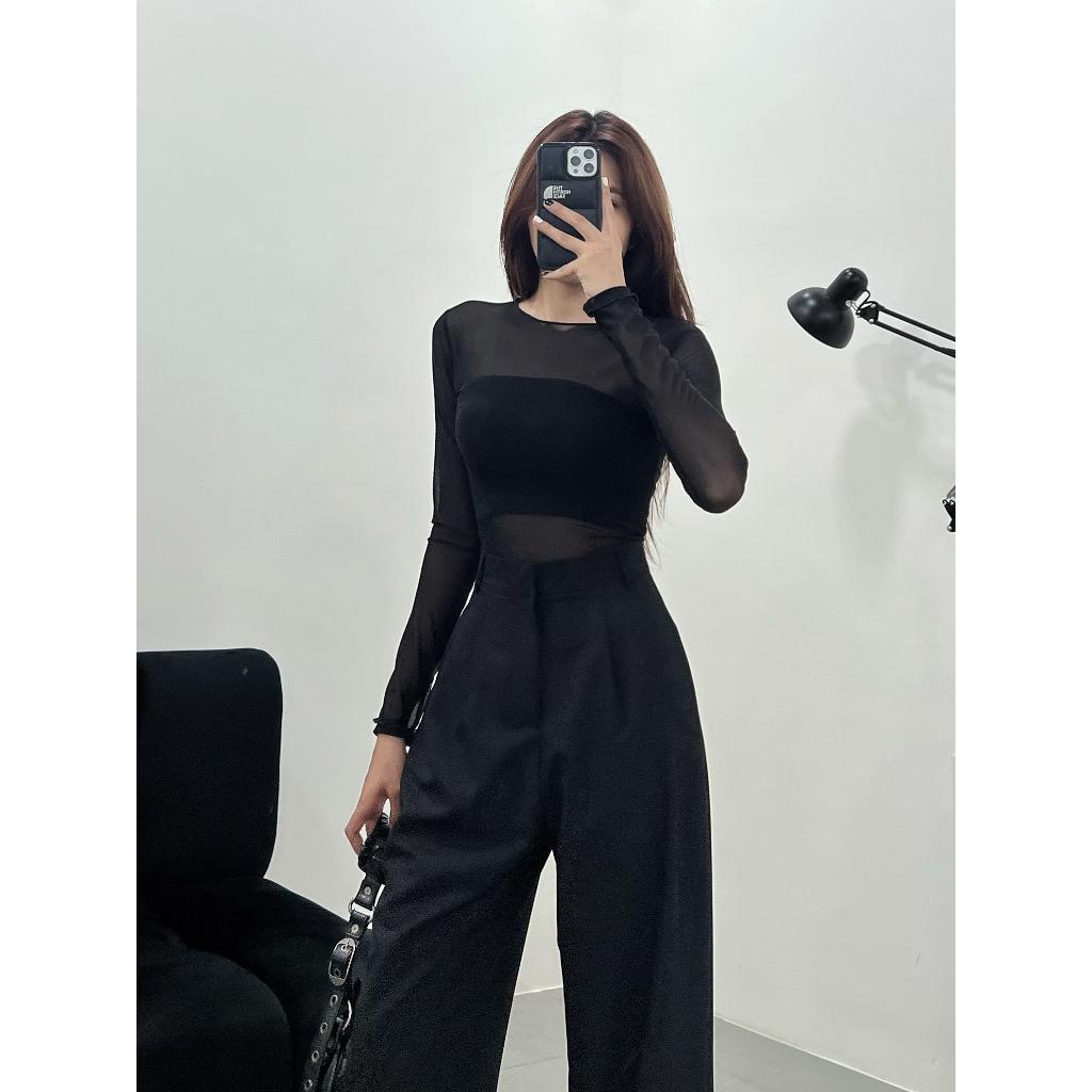 Áo lưới kiểu tay dài xuyên thấu DaaLaa Store kèm áo lót phong cách quyến rũ A5892