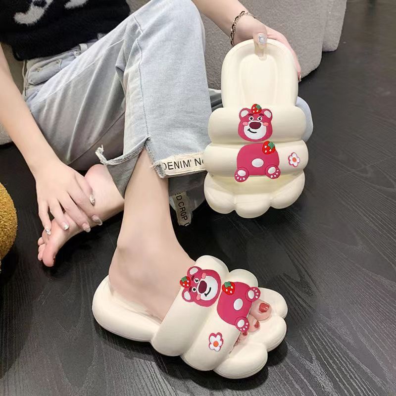 Dép Quai Ngang Đế Dày Chống Trượt Họa Tiết Hoạt Hình Dễ Thương Thời Trang Mùa Hè Cho Nữ Sandals chống trượt