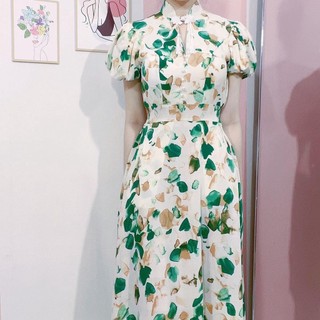 Đầm Maxi Hoa Cổ Tàu Đi Tiệc Chất Lụa Mango