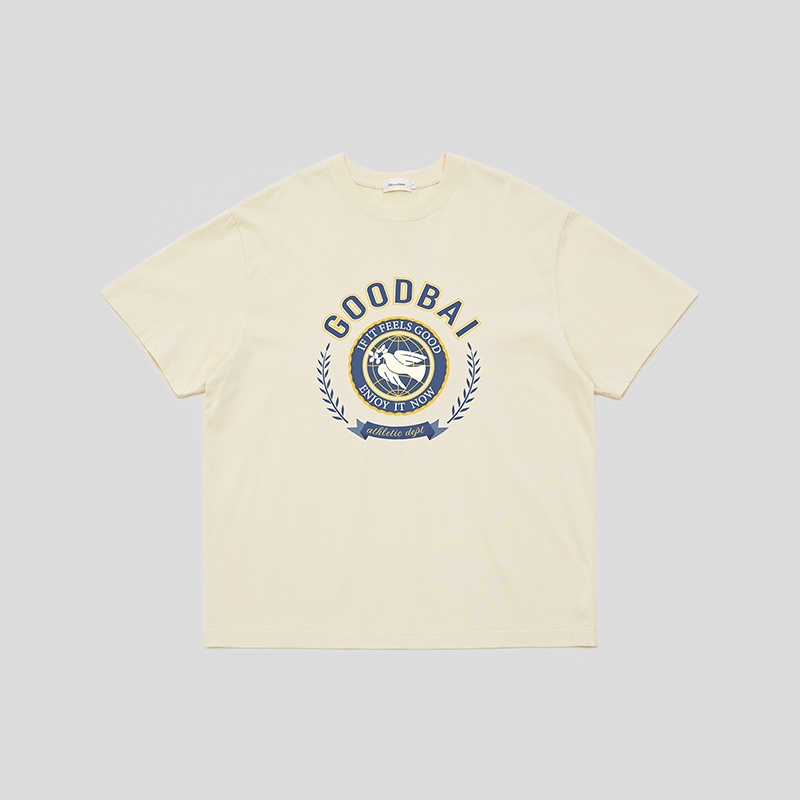 GOODBAI White Pigeon Preppy logo In Rời Cotton Nguyên Chất Tay Ngắn Nam Nữ Cùng Phong Cách Áo Thun