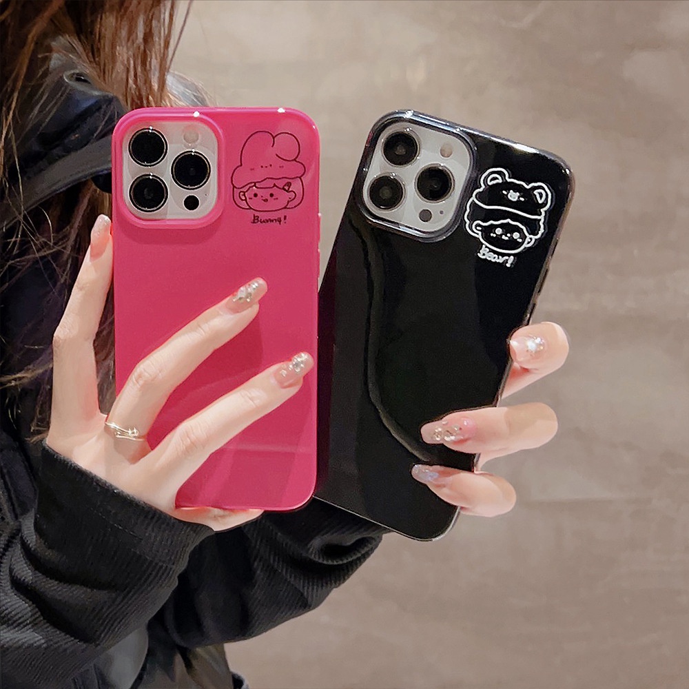 Hoạt Hình Ốp Điện Thoại Silicon tpu Hình Cặp Đôi Cho iphone 11 12 13 14 15 pro max plus x xr xs max mini 7 8 plus se2020