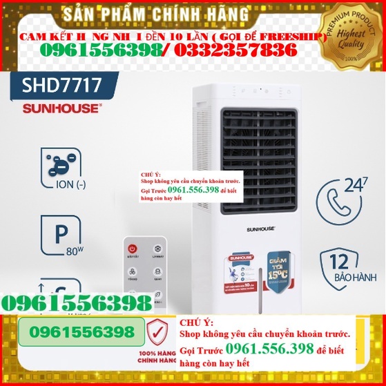 [CHÍNH HÃNG] Quạt Điều Hòa Hơi Nước Sunhouse SHD7717 thanh lý trưng bày-  *