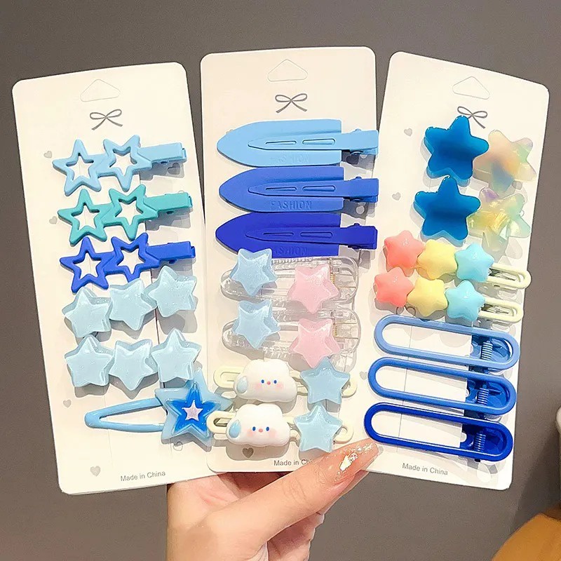 Set 15 kẹp tóc mái Kẹp Tóc Hình Ngôi Sao Tinh Tế Cho Bé Gái