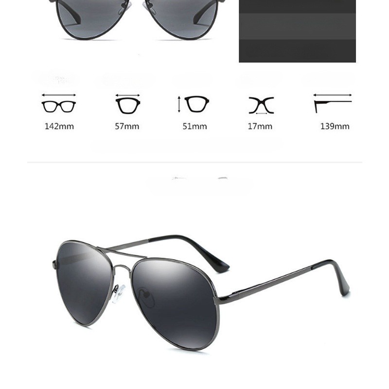 Màu Sắc Kính Mát Phân Cực Gọng Kim Loại Lớn Thay Đổi Màu Sắc Ngày Và Đêm Cho Nam