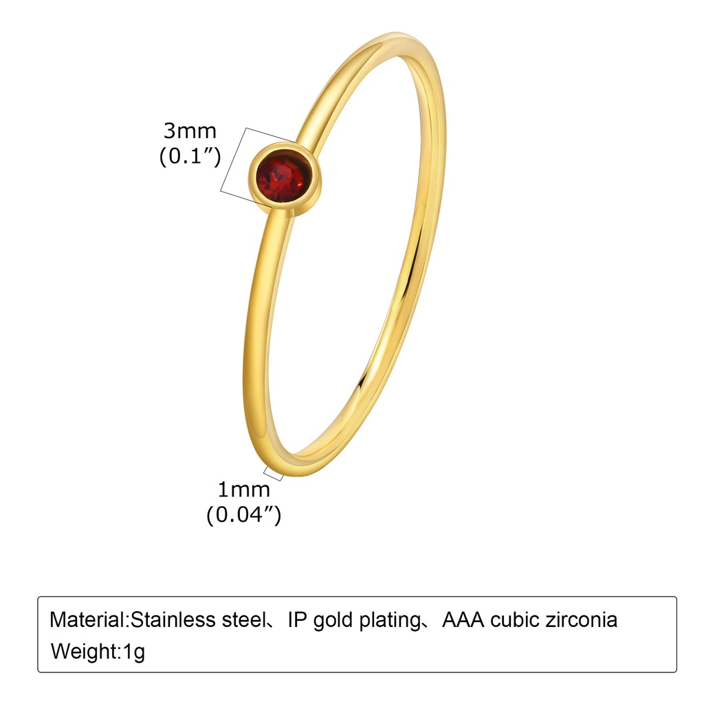 Vnox Nhẫn Mạ Vàng 18k Đính Đá zircon 1mm Thời Trang