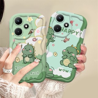 Infinix Smart 9 Hot 50 50 50Pro 50i 40i 40Pro Note 30 Pro Hot 30i Note 12 G96 Hot 12 Play 9Play 10 Play Smart 8 6 7 Tecno Spark Phim hoạt hình dễ thương Khủng long 3D Soft Wave Edge TPU Case