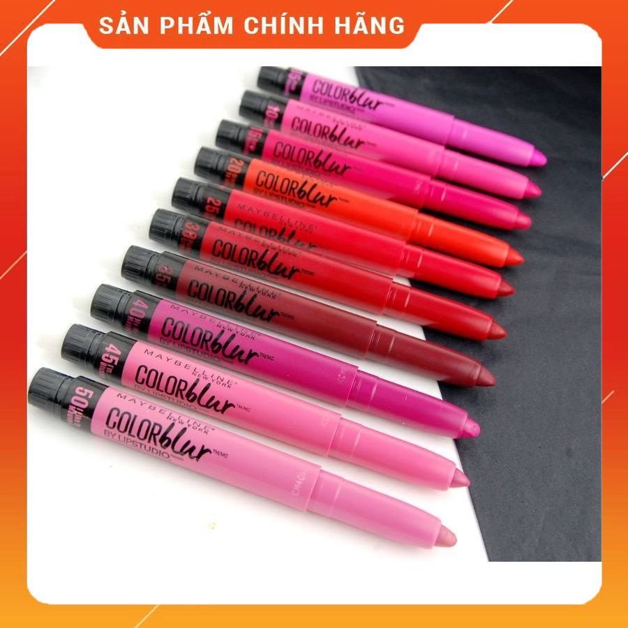 (NEW) Son Kem Maybelline Color Blur 10 Fast & Fuchsia, 25 Cherry Bang Bang,30 Partner Crimson