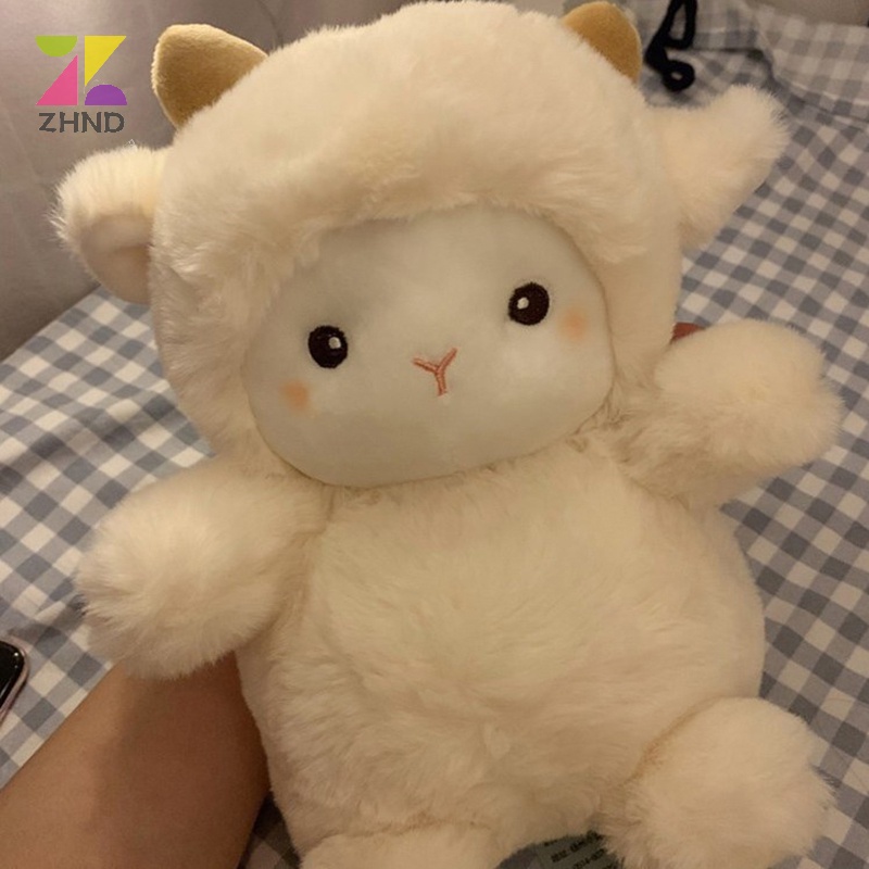 Zhuzhengde Thú Nhồi Bông Hình Cừu alpaca 25cm Siêu Dễ Thương