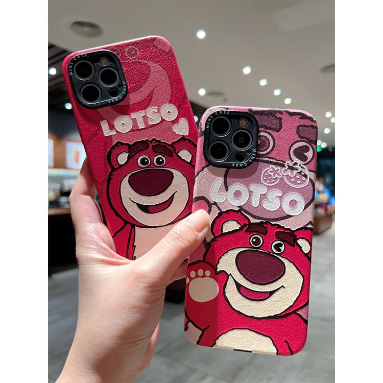 Dễ Thương Ốp Điện Thoại Họa Tiết Gấu Dâu Tây Hoạt Hình Cho iphone 14Promax iPhone14  iPhone13  iPhone12 iPhone11