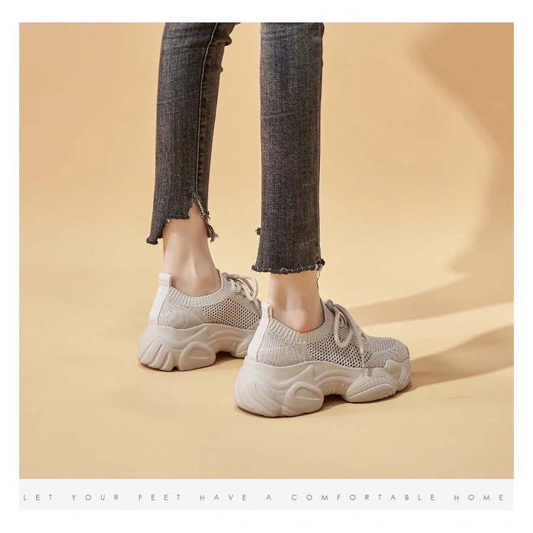 Giày Sneaker Đế Dày Phối Lưới Thoáng Khí Thời Trang Mùa Hè 2023 Mới Cho Nữ