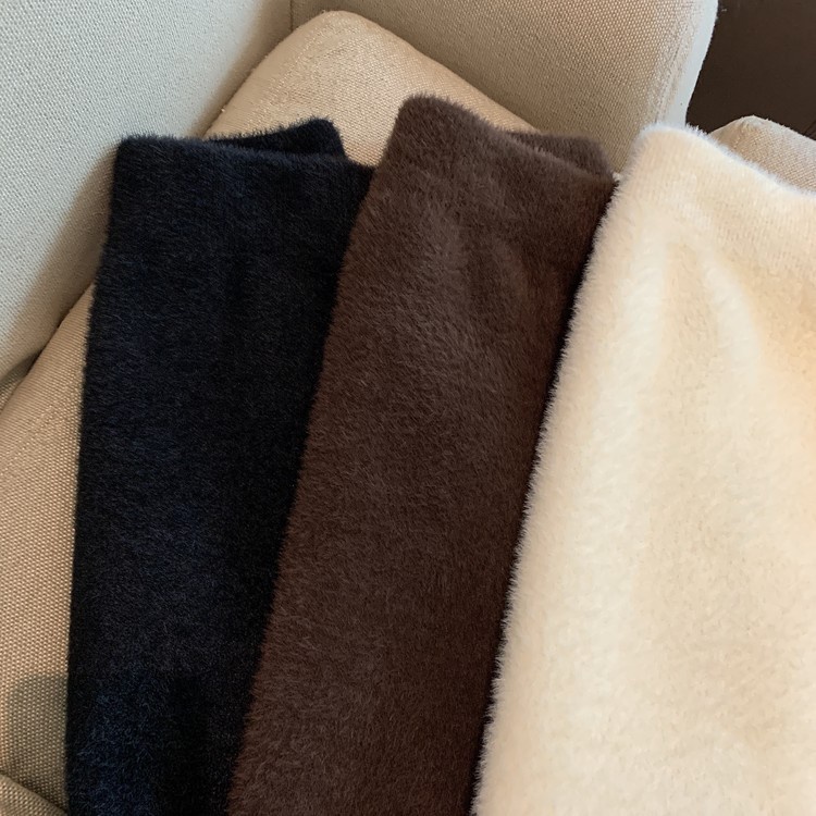 Chân Váy Ngắn Lưng Cao Phối Lông Thời Trang Mùa Đông 2023 Cho Nữ