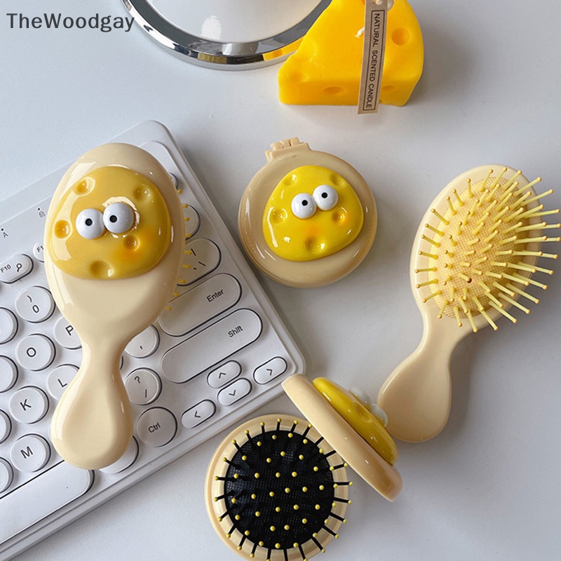 Lược Chải Tóc Túi Khí Mát Xa mini Hình Phô Mai Dễ Thương