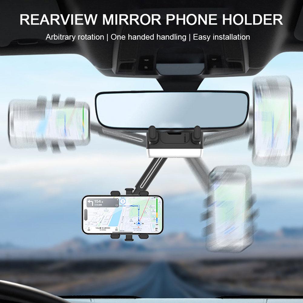 Giá Đỡ Điện Thoại / gps / Gương Chiếu Hậu Xoay Được Thông Dụng Cho Xe Hơi y7p4