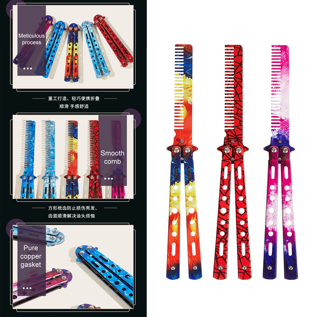 Lược Gấp Chải Tóc Hình Bướm Nhiều Màu Sắc Chuyên Nghiệp Cho salon