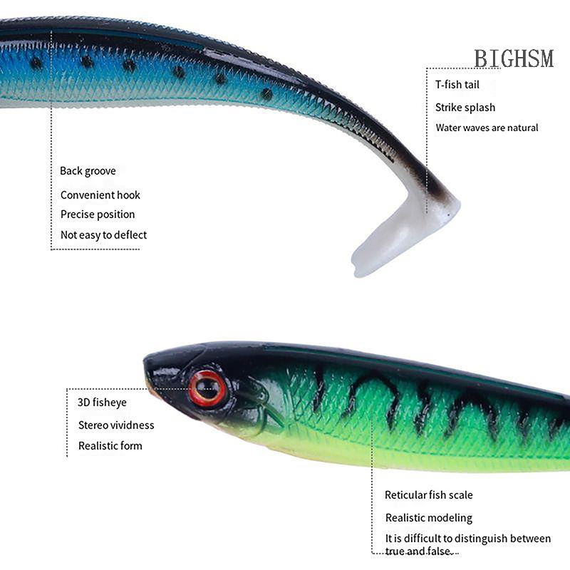 BIGHSM Set 7 Mồi Câu Cá Giả 9cm 5.6g Mắt Vịt 3d