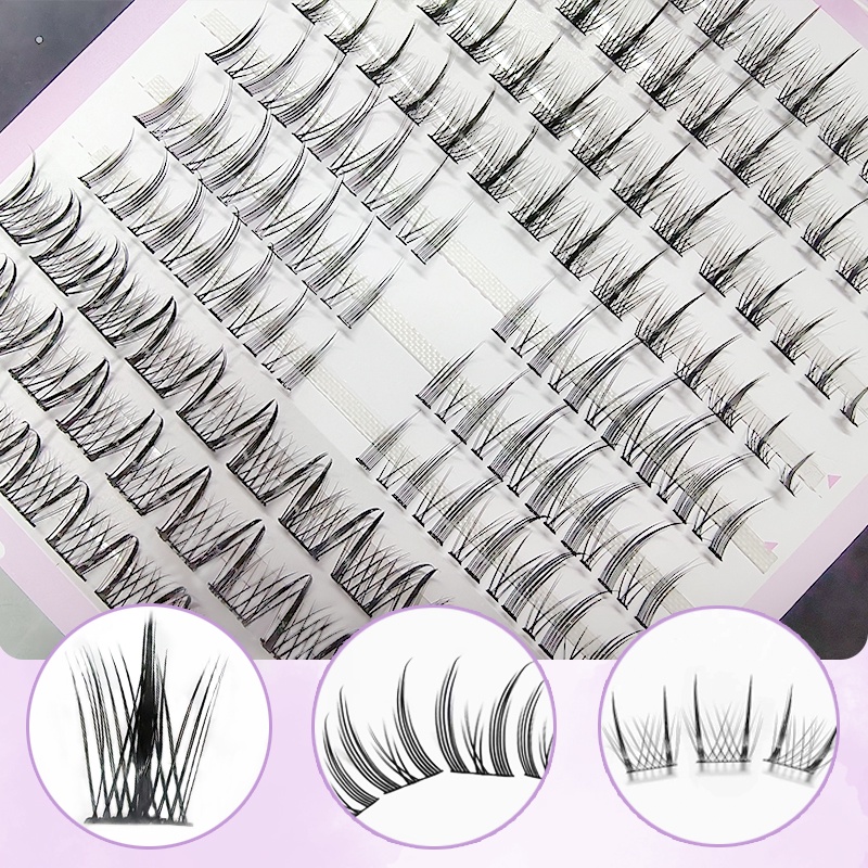 FEPO Lông Mi Giả 10 Hàng Có Keo Dày Và Cong Tự Nhiên Dành Cho Người Mới Bắt Đầu 4-13mm