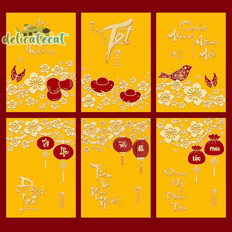 Bao Lì Xì Đỏ Đóng Gói Quà Năm Mới Hình Rồng Trung Hoa