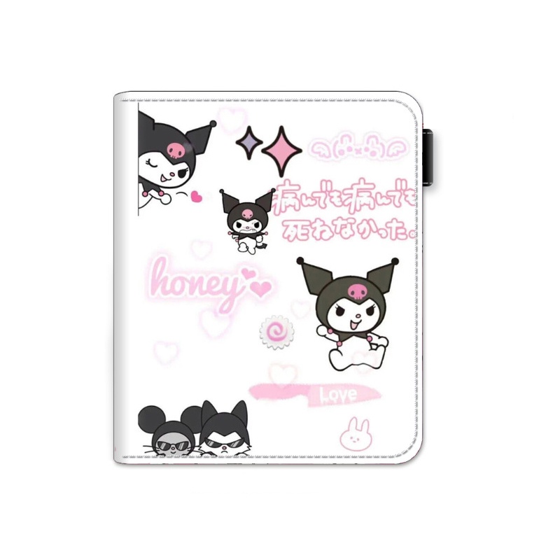 Kawaii kuromi Ví Ngắn Bằng pu Có Khóa Kéo Họa Tiết Thỏ melody Dễ Thương Màu Hồng / Tím