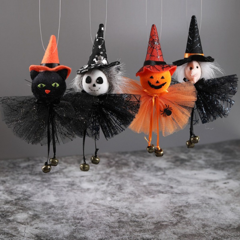 Phụ Kiện Trang Trí halloween Hình Búp Bê Phù Thủy Ma Bí Ngô Hoạt Hình Đáng Sợ