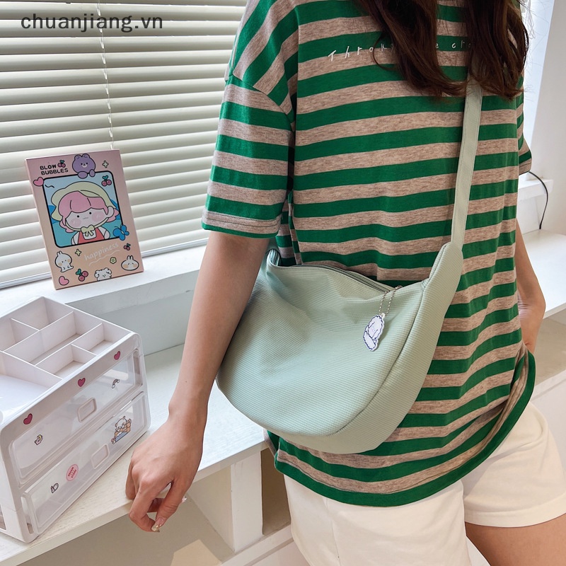 Túi Đeo Vai Màu Trơn Đơn Giản Phong Cách Hàn Quốc