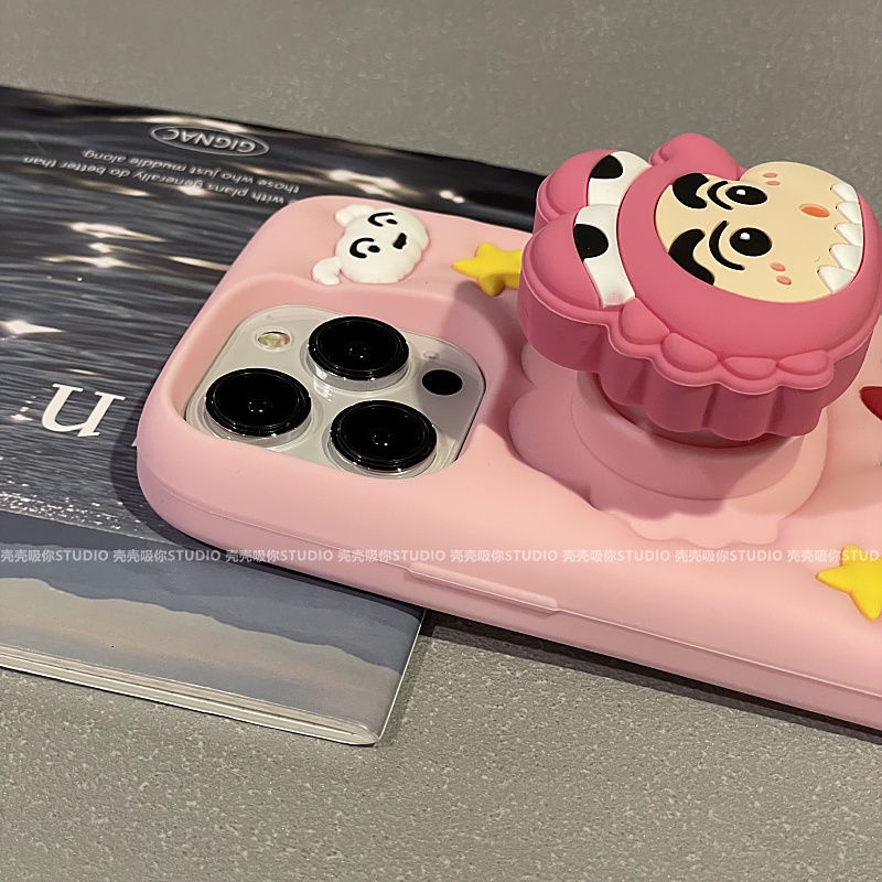 Cartoo Ốp Điện Thoại Tích Hợp Giá Đỡ Chống Rơi Hình Cá Sấu Cho apple Iphone 15promax 14 13 / 12 11 15pro 14pro