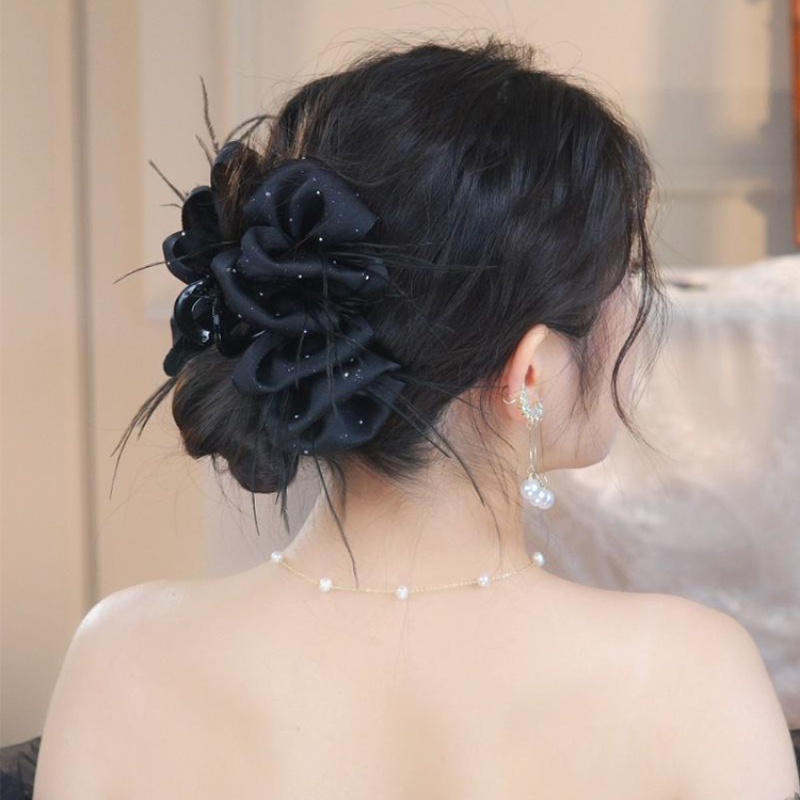 Đen Kẹp Tóc Hình Cá Mập Đính Đá Lấp Lánh Thời Trang Cho Nữ