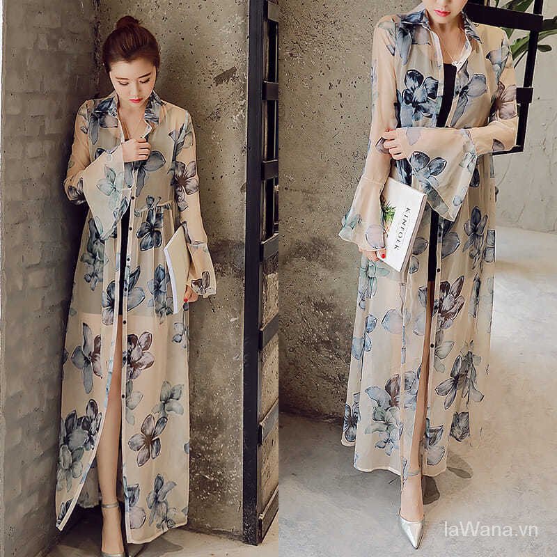 Mới Áo Khoác cardigan chiffon Mỏng Tay Dài Thời Trang Mùa Hè 2023 Dành Cho Nữ