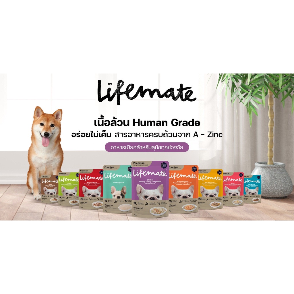 Pate Chó Lifemate từ thịt thật 70g 🐶 FREE SHIP 🐶 Thức ăn omega-3 bổ não cho chó