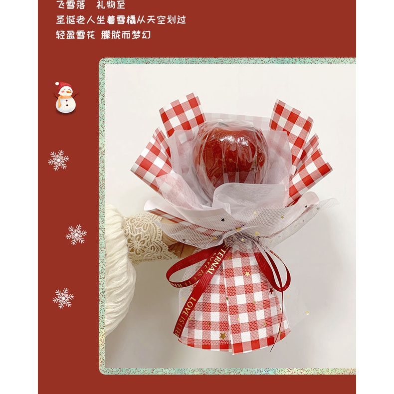 Bó Hoa Táo diy Làm Quà Tặng Giáng Sinh Cho Bạn Gái Hộp Đóng Gói Trái Cây Cao