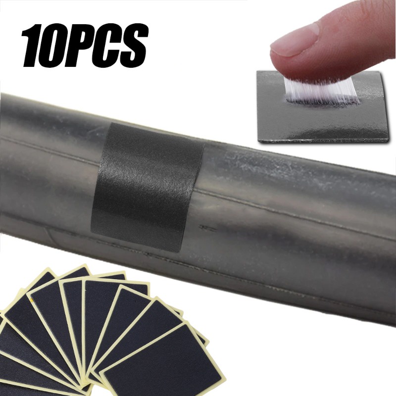 Bộ 10 Miếng Vá Lốp Xe Đạp / Xe Máy / Xe Đạp Hình Tròn / Vuông Không Keo Dán Nhanh Chóng