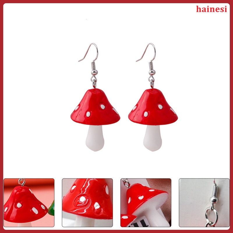 Bông Tai Hình Nấm Bằng resin Thời Trang Dành Cho Nữ